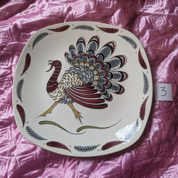 Hand painted turkey plates. - Picture 6 of 12
